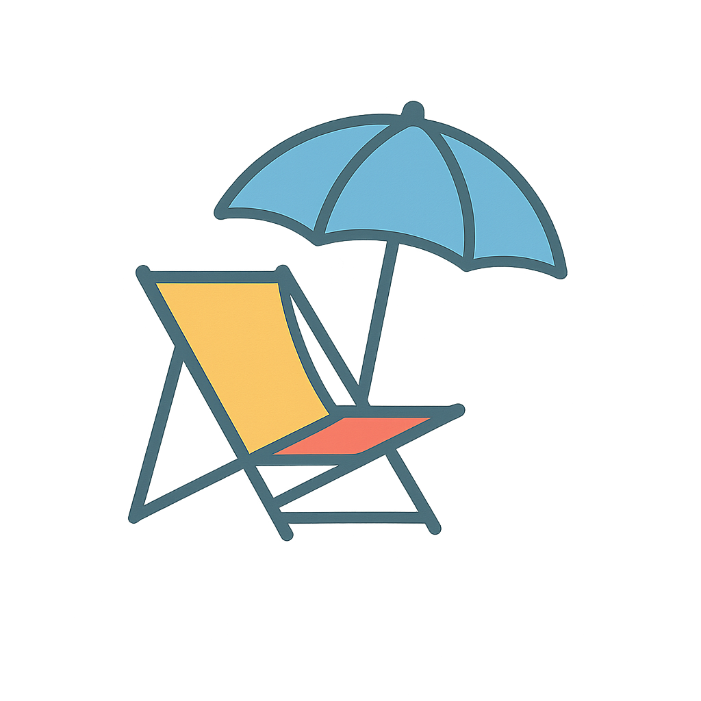 Logo: Liegestuhl mit Sonnenschirm